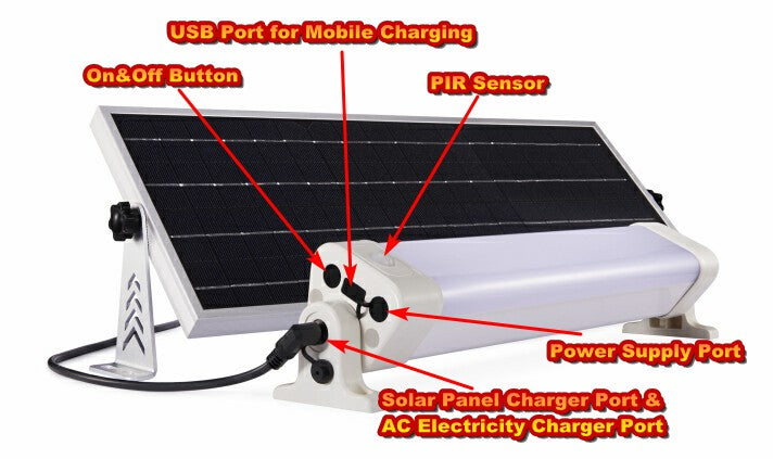 Solar LED Batten Light- 24W 2400Lumens