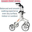 Let's Fly Mobility Rollator Wheelie Walker - White