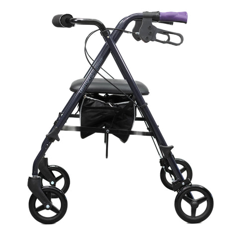 Ultra Light Mobility Rollator Wheelie Walker Eggplant