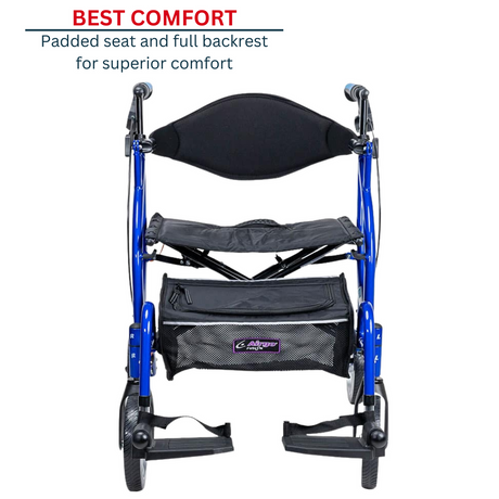 Fusion Side Folding Rollator and Transport Chair