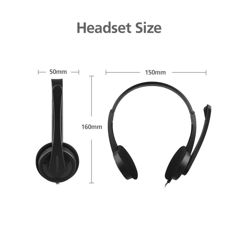 3.5mm Multi Device Stereo Headset Adjustable Headband Noiseless Volume Control