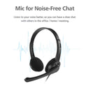 3.5mm Multi Device Stereo Headset Adjustable Headband Noiseless Volume Control