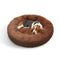 Pet Dog Bedding Warm Plush Round Comfortable Dog Nest Light Coffee Large 90cm