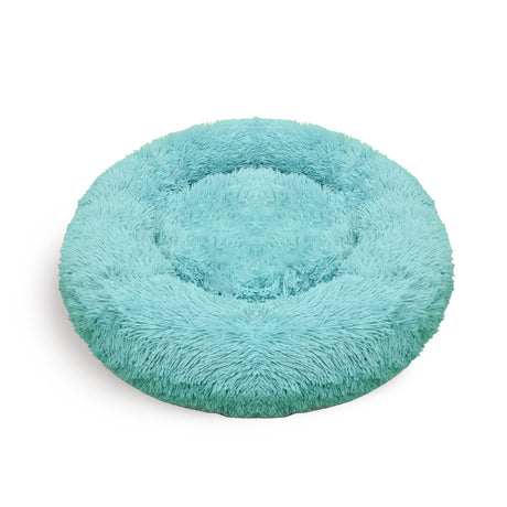 Pet Dog Bedding Warm Plush Round Comfortable Nest Comfy Sleep Kennel Green 100cm