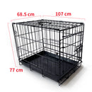 42" Pet Dog Cage Kennel Metal Crate Enlarged Thickened Reinforced Pet Dog House