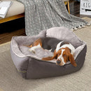 Sofa-Style Dog Bed Waterproof Washable Soft High Back Comfy Sleeping Kennel L