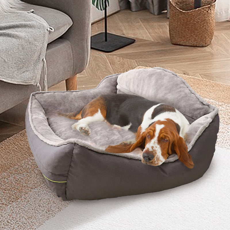 Sofa-Style Dog Bed Waterproof Washable Soft High Back Comfy Sleeping Kennel L