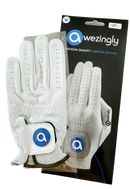 Awezingly Premium Quality Cabretta Leather Golf Glove for Men - White (L)