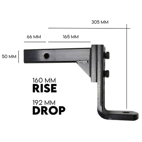 Adjustable Drop Towbar Tow Bar Ball Mount Tongue 2