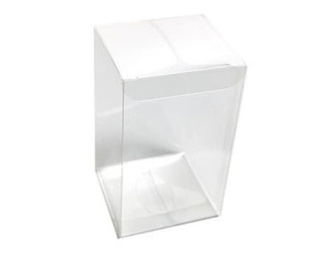 100 Pack of 8x8x10cm Clear PVC Plastic Folding Packaging Small rectangle/square Boxes for Wedding Jewelry Gift Party Favor Model Candy Chocolate Soap Box