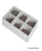 10 Pack of White Card Chocolate Sweet Soap Product Reatail Gift Box - 6 Bay Compartments - Clear Slide On Lid - 12x8x3cm