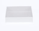 10 Pack of 15cm Square Invitation Coaster Favor Function product Presentation Cookie Biscuit Patisserie Gift Box - 4cm deep - White Card with Clear Slide On PVC Lid