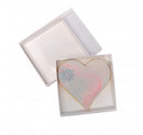 10 Pack of 8cm Square Wedding Invitation Coaster Favor Function product Presentation Cookie Biscuit Patisserie Gift Box - 2cm deep - White Card with Clear Slide On PVC Lid