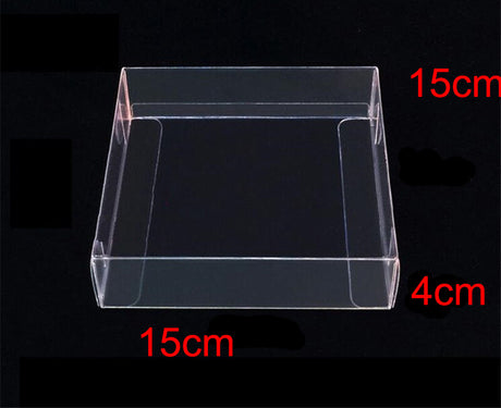 10 Pack of 15*15*4cm Clear PVC Plastic Folding Packaging Small rectangle/square Boxes for Wedding Jewelry Gift Party Favor Model Candy Chocolate Soap Box