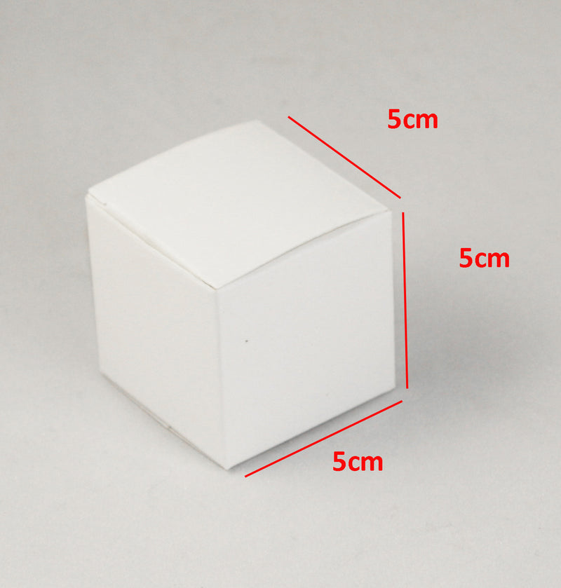 10 Pack of White 5cm Square Cube Card Gift Box - Folding Packaging Small rectangle/square Boxes for Wedding Jewelry Gift Party Favor Model Candy Chocolate Soap Box