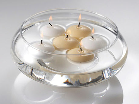 10 Pack of 4 Hour White Floating Candles - 4cm diameter - wedding party decoration