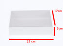 10 Pack of White Card Box - Clear Slide On Lid - 17 x 25 x 5cm -  Large Beauty Product Gift Giving Hamper Tray Merch Fashion Cake Sweets Xmas