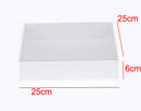 10 Pack of White Card Box - Clear Slide On Lid - 25 x 25 x 6cm - Large Beauty Product Gift Giving Hamper Tray Merch Fashion Cake Sweets Xmas