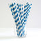 200 Pack Blue White Drinking Straws Biodegradable Eco Paper Birthday Party Event Bistro Bar Cafe Take Away