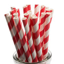 50 Pack Red White Drinking Straws Biodegradable Eco Paper Birthday Party Event Bistro Bar Cafe Take Away