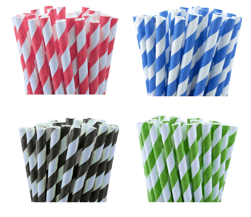 50 Pack White Drinking Straws Biodegradable Eco Paper Birthday Party Event Bistro Bar Cafe Take Away