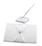 White Wedding Guest Book Register with Silver Pen Matching Stand Set 36 Lined Pages - White Sach Diamante Cover