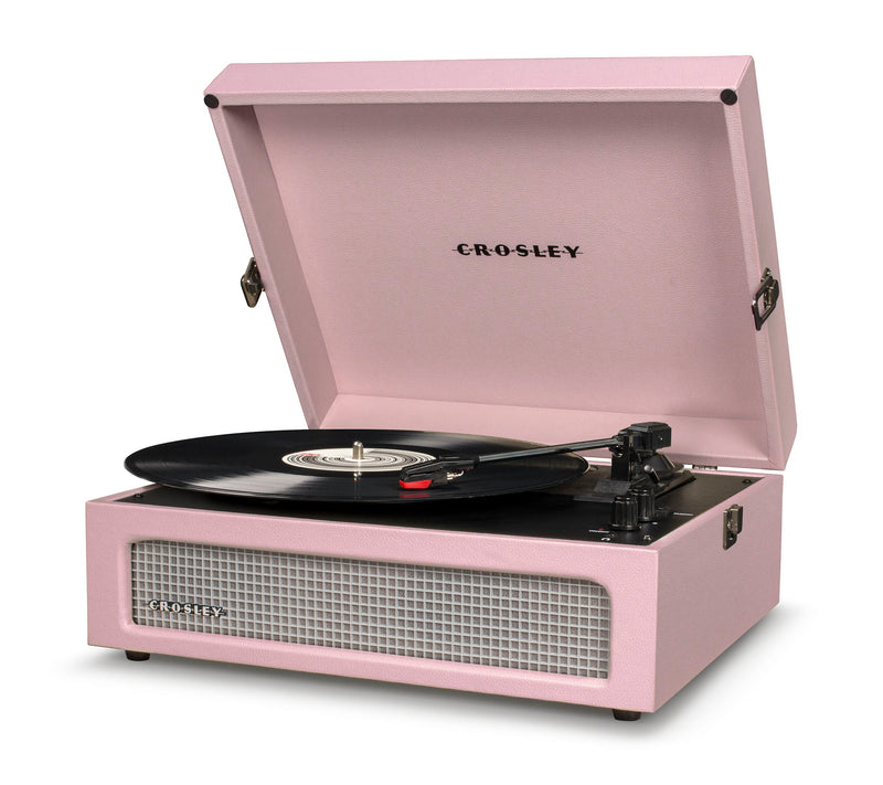 Crosley Voyager Bluetooth Portable Turntable - Amethyst + Bundled HolySmoke Bluetooth Retro Speaker - Black