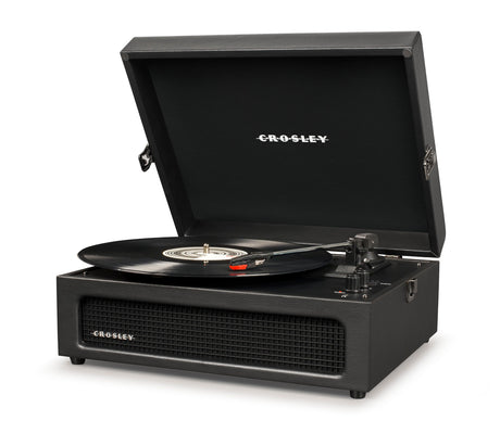 Crosley Voyager Bluetooth Portable Turntable - Black + Bundled HolySmoke Bluetooth Retro Speaker - Black