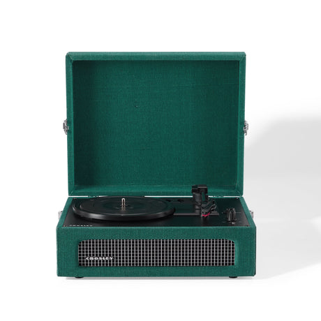 Crosley Voyager Bluetooth Portable Turntable - Dark Aegean + Bundled HolySmoke Bluetooth Retro Speaker - Black