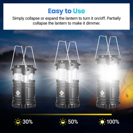 Etekcity Lantern Camping Lantern - 4 Pack - Black