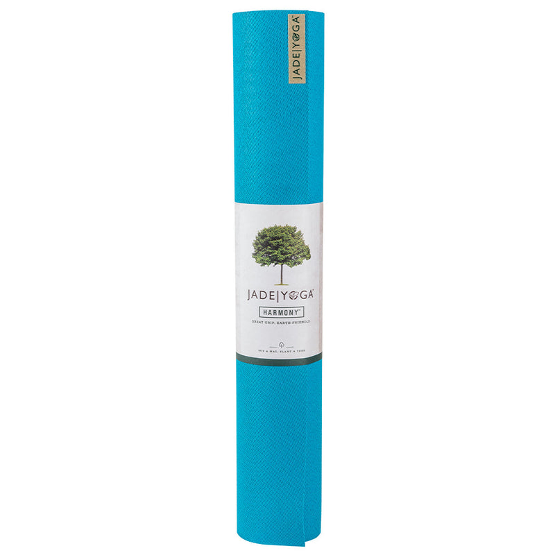 Jade Yoga Harmony Mat - Sky Blue & Iron Flask Wide Mouth Bottle with Spout Lid, Fire, 40oz/1200ml Bundle