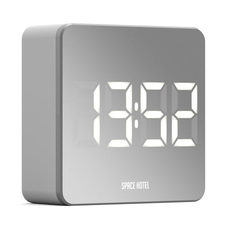 Newgate Space Hotel Orbatron Alarm Clock White Case - Silver Lens - White Led