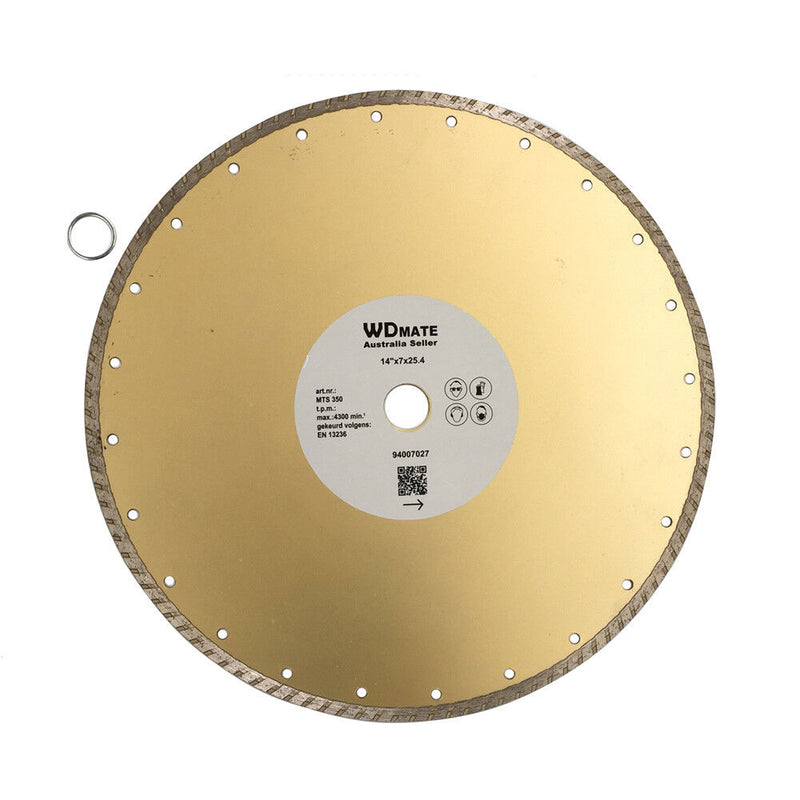 2x Diamond Cutting Blade 350mm 3.0*7.0mm 14" Dry Wet Turbo Saw Disc 25.4/22.2mm