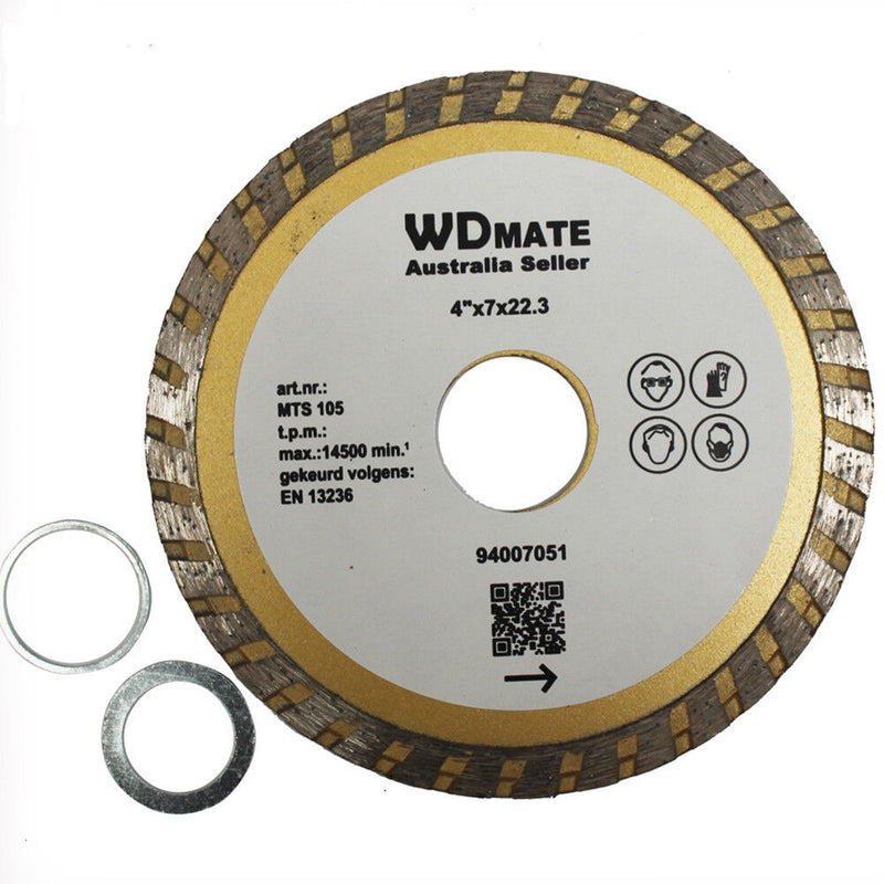 3x Diamond Cutting Disc 105mm 2.0*7.0mm Dry Wet Turbo 22.3 Saw Blade Wheel 4.0"