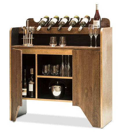 Contemporary Wooden Drinks Cabinet Wine Rack with Bottle Holders