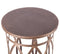 Round Iron Side Table with Cross Legs in Brass Finish