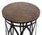 Black Round Iron Side Table with Cross Legs and Gold Finish Top