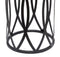 Black Round Iron Side Table with Cross Legs and Copper Finish Top