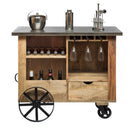 Industrial Style Wooden Bar Cart Drinks Trolley