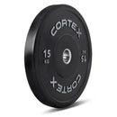 CORTEX 15kg Black Series V2 50mm Rubber Olympic Bumper Plate (Pair)