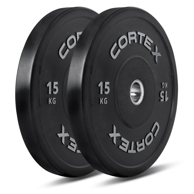 CORTEX 150kg Black Series V2 Rubber Olympic Bumper Plate Set 50mm