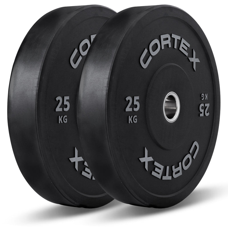 CORTEX 150kg Black Series V2 Rubber Olympic Bumper Plate Set 50mm