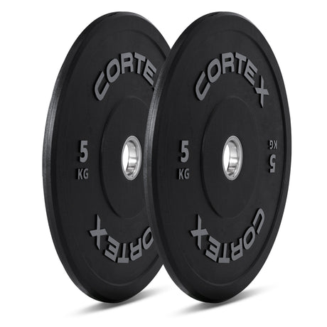 CORTEX 150kg Black Series V2 Rubber Olympic Bumper Plate Set 50mm with 16 Plate Toaster Rack