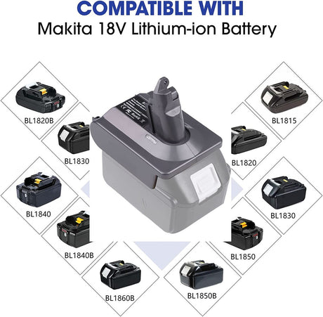 Makita 18V To Dyson V6, DC58 & DC59 Battery Converter / Adapter