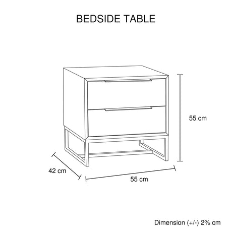 3 Pieces Bedroom Suite made in Solid Wood Acacia Veneered Queen Size Oak Colour Bed, Bedside Table