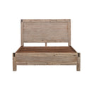 3 Pieces Bedroom Suite in Solid Wood Veneered Acacia Construction Timber Slat Queen Size Oak Colour Bed, Bedside Table