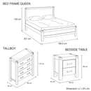 4 Pieces Bedroom Suite in Solid Wood Veneered Acacia Construction Timber Slat Queen Size Oak Colour Bed, Bedside Table & Tallboy