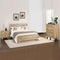 4 Pieces Bedroom Suite Double Size in Solid Wood Antique Design Light Brown Bed, Bedside Table & Tallboy