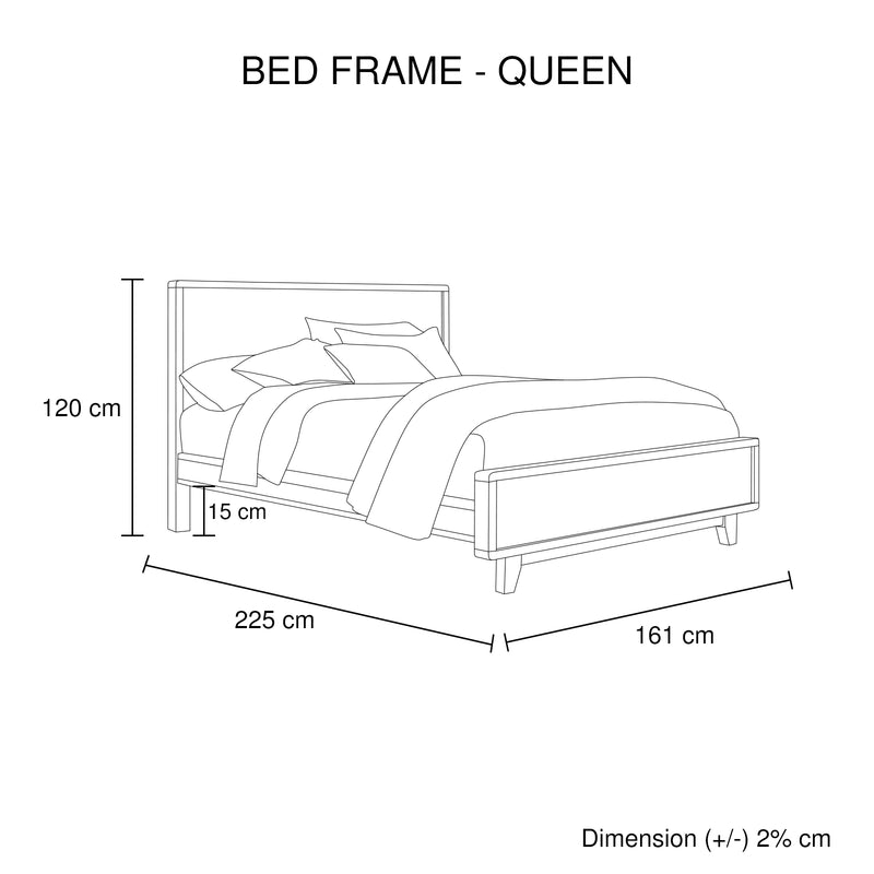 4 Pieces Bedroom Suite Queen Size in Solid Wood Antique Design Light Brown Bed, Bedside Table & Tallboy