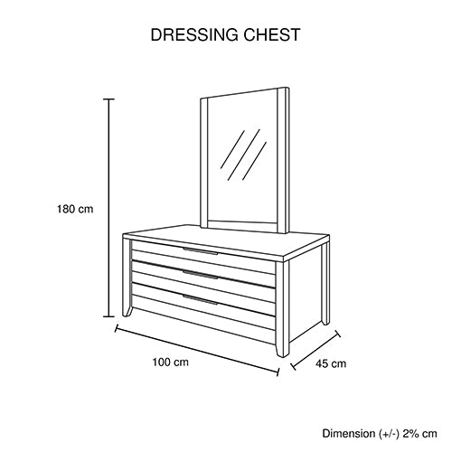 Cielo 3 Drawers Dresser Oak Colour